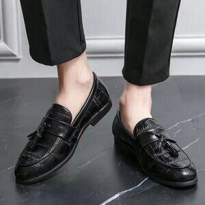 New Mens Shoes  Leather Tassel Slip on Loafers